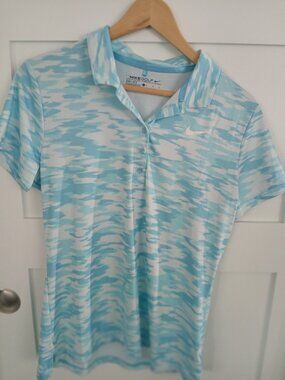 Nike, light blue short sleeve polo  size L